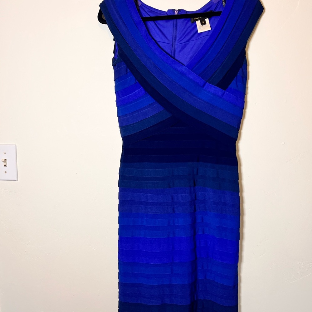 Tadashi Shoji Blue Gradient Midi Dress